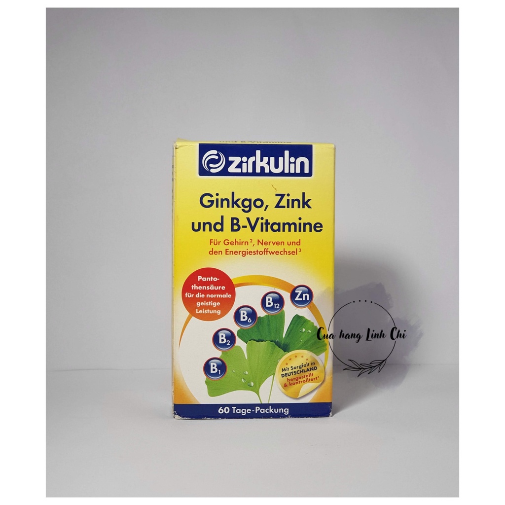 Viên Uống Hỗ Trợ Bổ Não Zirkulin Ginkgo Zink Und B-Vitamine | Shopee ...