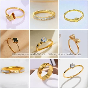 Nhẫn titan không gỉ thiết kế nhiều kiểu dáng thanh lịch thời trang dành cho nữ