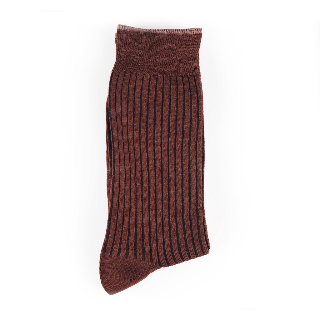 Ảnh Tất Cổ Cao Mang Giày Tây, Màu Nâu Dệt 2 Cylinder - Cotton Co Giãn Thấm Hút Tốt - Thương Hiệu Be Classy 2