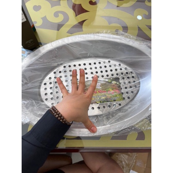 Khay cá chép om dưa - Inox Cao cấp có kèm khay chống khê cháy - Hàng nguyên khối - Giao nhanh
