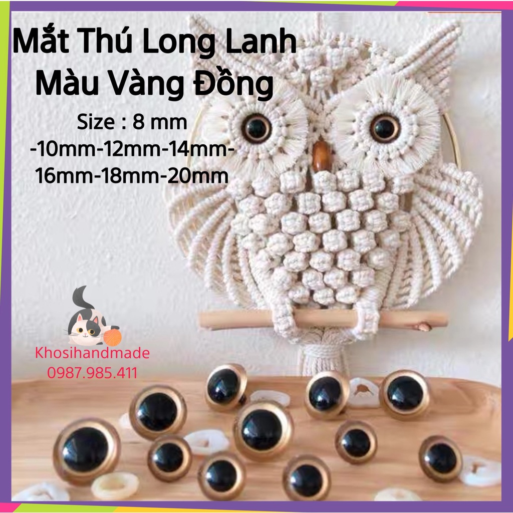 Mắt thú màu vàng đồng lung linh có chốt an toàn cho bé ( 1 đôi ...