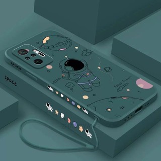 ốp lưng Redmi note 10 pro Redmi note 10 Ốp Điện Thoại Silicone TPU In Hình Phi Hành Gia Kèm Dây Đeo Cho Redmi note 10 pro Redmi note 10
