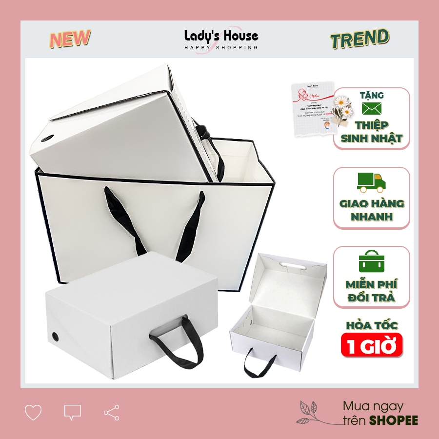 Hộp giấy hộp đựng quà tặng Vintage thời trang đẹp sang trọng 32x14x26cm LH1006