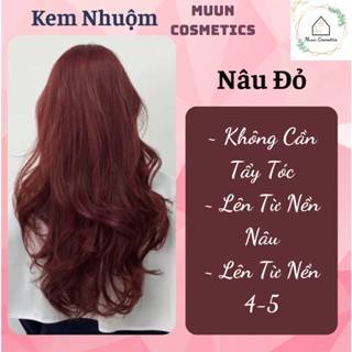 Kem nhuộm tóc màu nâu đỏ là sản phẩm được nhiều người yêu thích vì sự tiện lợi và an toàn. Xem hình ảnh để cảm nhận được vẻ đẹp ấn tượng được tạo nên bởi màu tóc này.