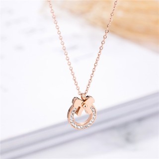 Dây chuyền nữ LAMY Diamond Bow Necklace Rose Gold 6031
