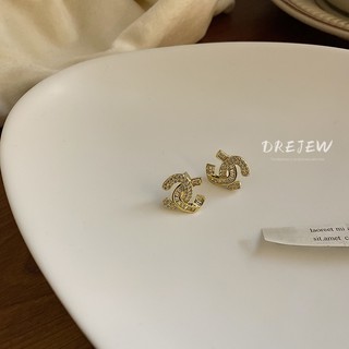 DREJEW Bông Tai Mạ Bạc 925 Đính Đá zircon Kiểu Hình Học Đơn Giản Sang Trọng