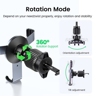 UGREEN Giá Đỡ Điện Thoại Thông Gió Ô Tô, Giá Đỡ Điện Thoại Trọng Lực, Car Holder 15223 | Màu đen Màu xám