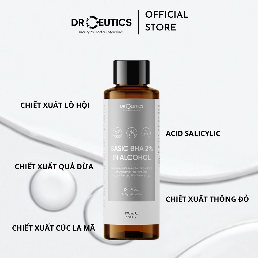 Ảnh DRCEUTICS Dung Dịch Loại Bỏ Tế Bào Chết Basic BHA 2% In Alcohol - Nền Cồn (100ml - 200ml) 2