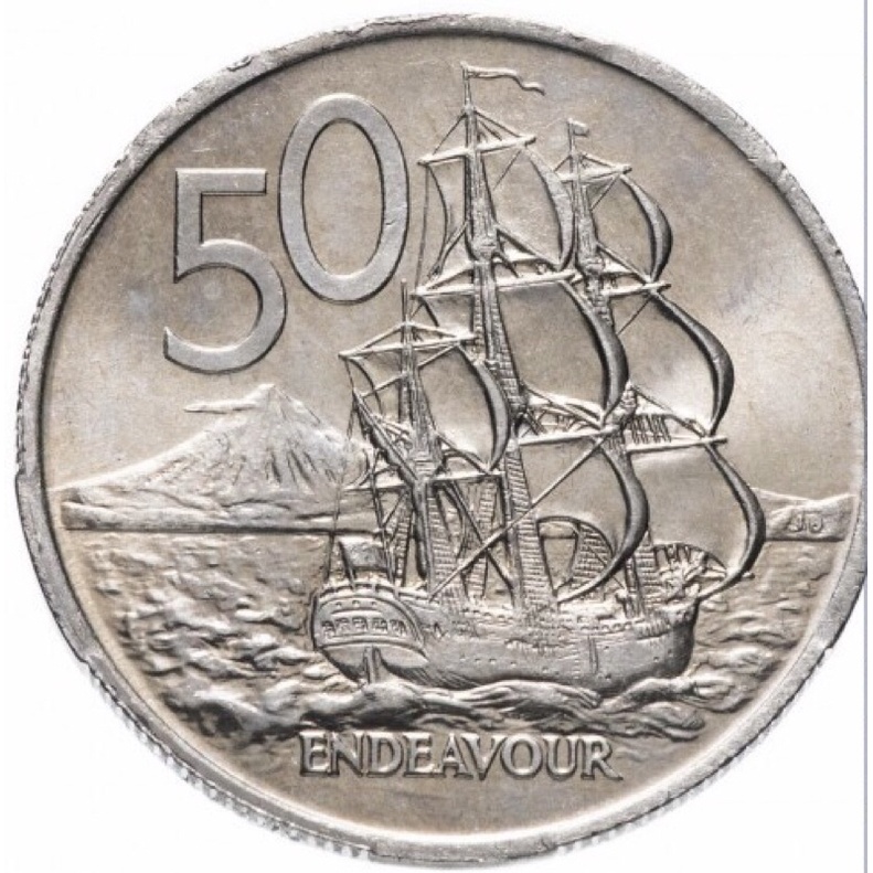 Đồng xu 50 cent New Zealand, thuận buồm xuôi gió, phong thủy may mắn ...