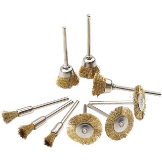 9 Chiếc 3 3 Mm / 2,35 Mm Shank Đồng Bánh Xe Bàn Chải Dây Bàn Chải Đánh Bóng Nhỏ Phụ Kiện Dụng Cụ Điện Cho Dremel Và Máy Khoan Điện Dụng Cụ Xoay