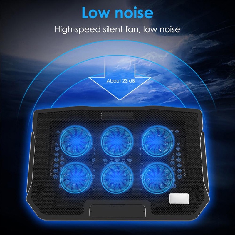 [Nuoxi] Giá Đỡ tản nhiệt máy tính laptop, Đế tản nhiệt 6 quạt 2 quạt dành cho laptop cổng USB phù hợp máy tính xách tay.