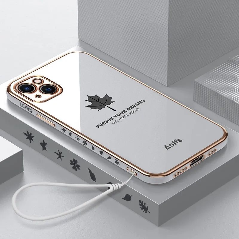 Ốp Điện Thoại Vuông Họa Tiết Lá Phong Sang Trọng Cho IPhone 11 11 Pro 11 Pro MAX 6 6s Plus 7 8 Plus SE 2020 X XS MAX XR 6Plus