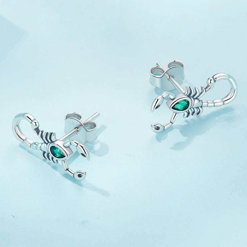 Bamoer Bông Tai bạc 925 Đính Đá zircon Xanh