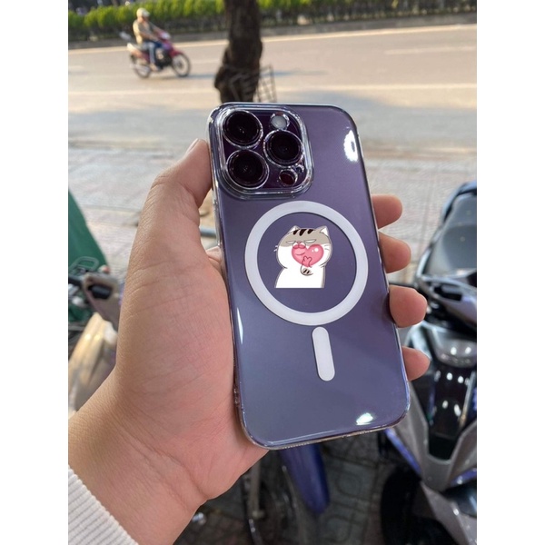 Ốp Lưng iPhone Memumi Nhựa Trong Suốt kèm hỗ trợ sạc ko dây cho iPhone 14 Pro Đến 17 Pro Max