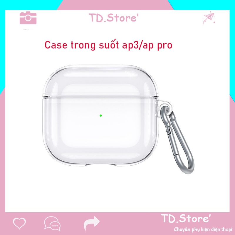 Case ap3/ap pro trong suốt chịu lực,chống nước kèm móc treo | Shopee ...