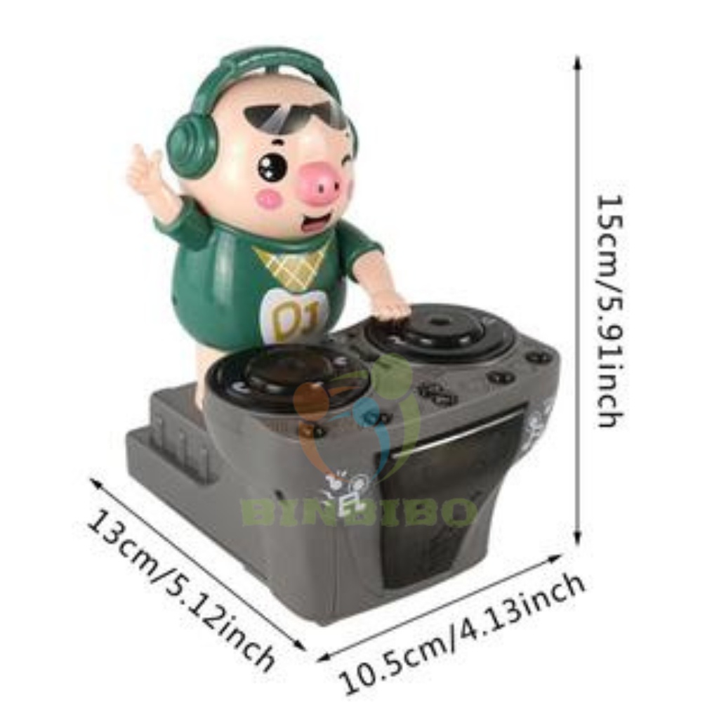 Heo DJ Phát Nhạc Có âm thanh và đèn phát sáng nhảy cực vui dễ thương cho bé- Binbibo