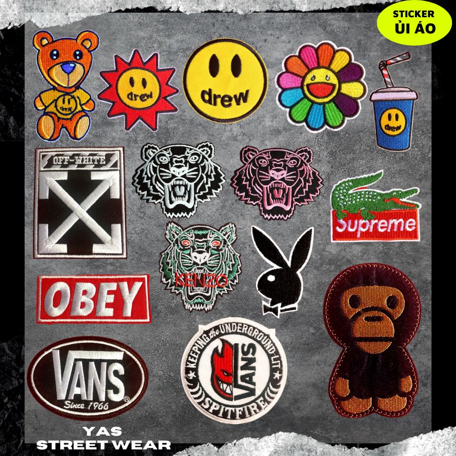 Sticker ủi áo cao cấp, miếng dán quần áo dùng làm Patch ủi, miếng vá ...