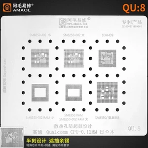Amaoe QU 1-9 BGA Reballing Stencil cho Xiaomi cho Huawei cho Oppo MTK Qualcomm SM8350 SDM888 MSM8998 SM7250 SM7350 CPU RAM