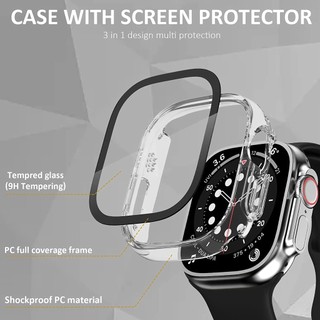 Vỏ PC cứng Kính cường lực bảo vệ màn hình Vỏ bảo vệ cho Apple Watch iwatch Ultra 3 2 49mm