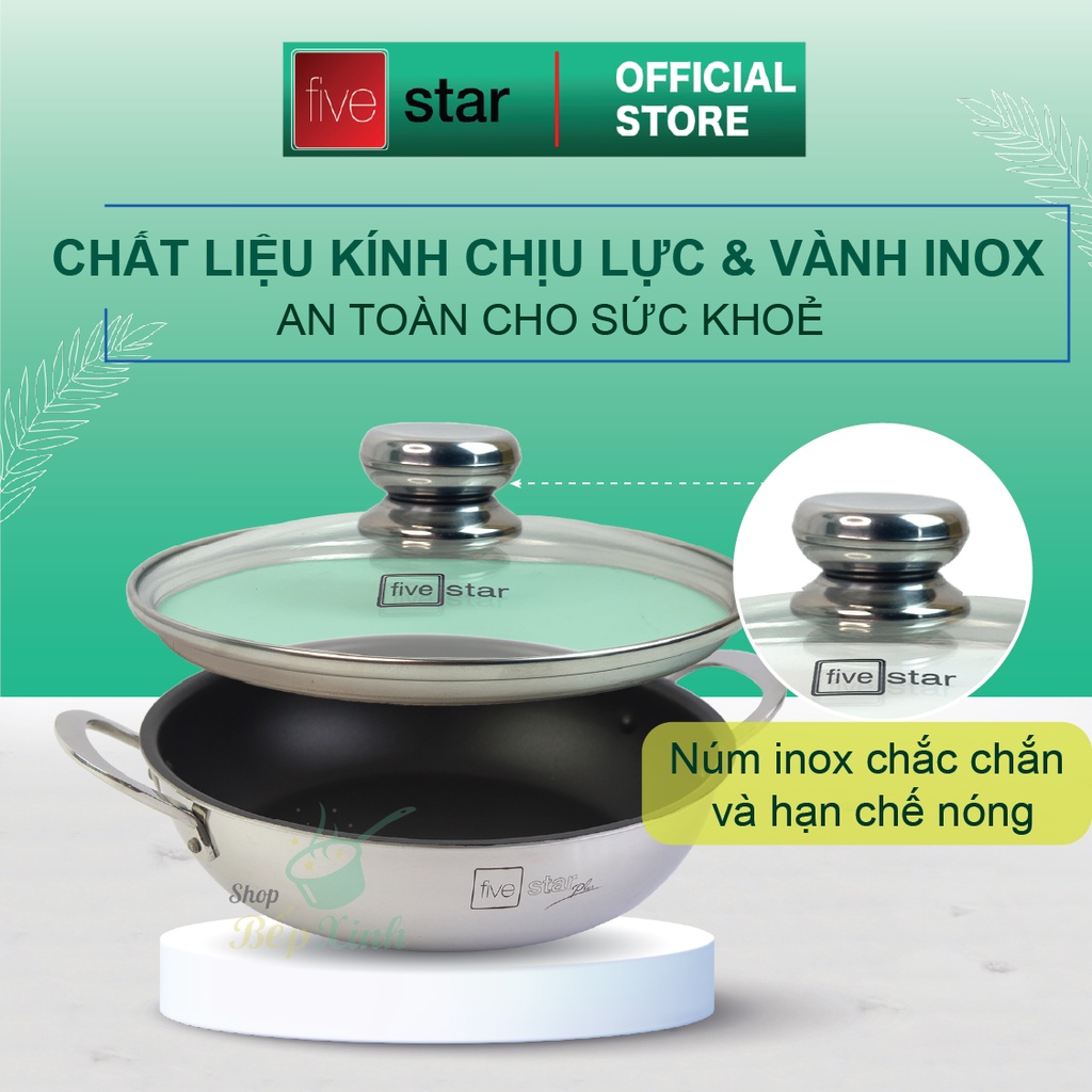Ảnh Nắp kính cường lực cao cấp FIVESTAR dùng cho nồi và chảo 16cm/18cm/20cm/24cm/26cm/28cm/30cm/32cm - nắp đậy 3