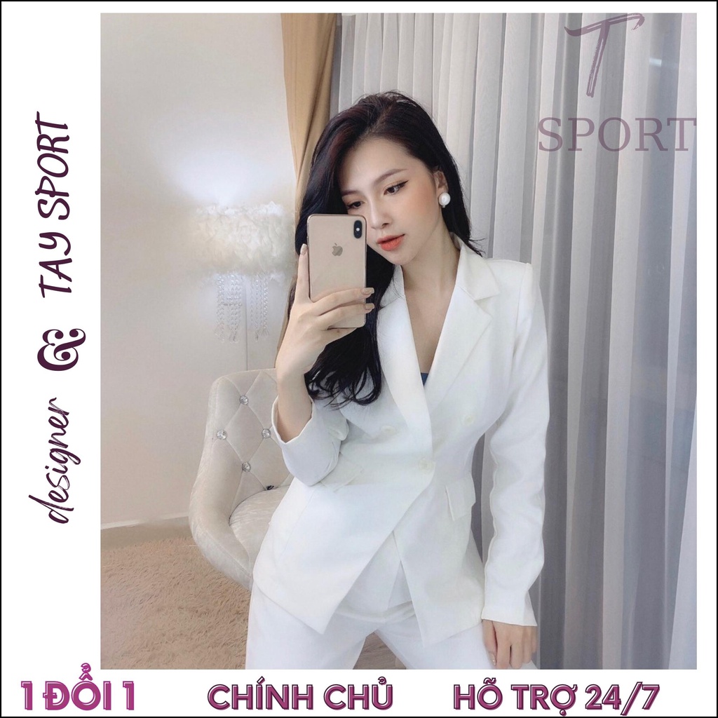 Set bộ vest áo blazer kèm quần dài chất liệu cao cấp, mặc đi làm, đi chơi, đi tiệc sang trọng, trẻ trung, không kén tuổi