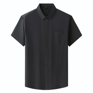 Áo Sơ Mi Tay Ngắn Màu Trơn Co Giãn Tốt Thời Trang Mùa Hè Cho Nam Size Lớn 12XL 10XL 10XL 8XL 7XL