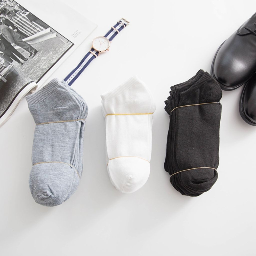 Tất vớ nam cổ trung cotton chống hôi mềm mại thoáng mát LANIXA T054