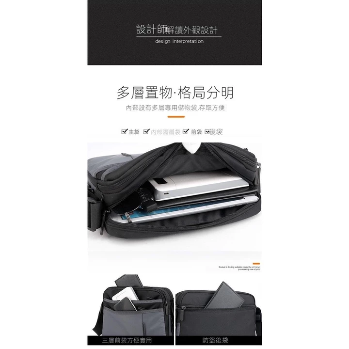 Men's Water-resistant Fashion Backpack Shoulder Bag – 6