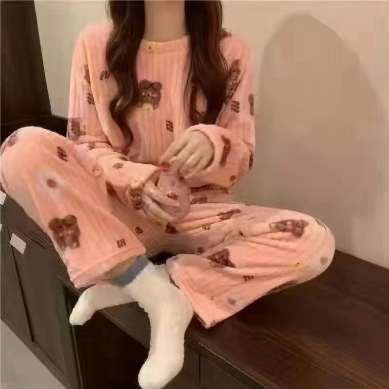 BỘ NGỦ BÔNG HOẠ TIẾT,MẶC MÙA THU ĐÔNG MỀM MỊN