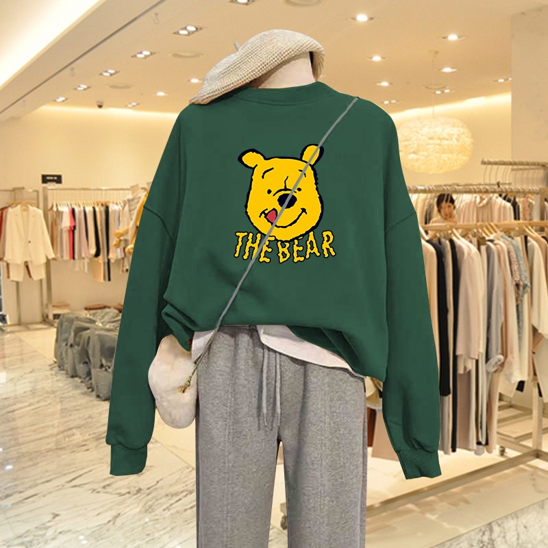 Áo sweater nữ HappyFamily hình chú Gấu The Bear xinh xắn chất nỉ da cá 100% cotton cao cấp