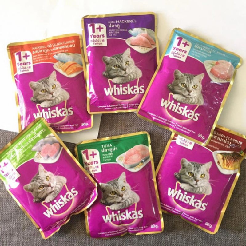 24 Gói Sốt Mèo Whiskas 80g / 70g Mix Vị Đa Dạng Cho Mèo Lớn Và Mèo Con Hỗ Trợ Dinh Dưỡng