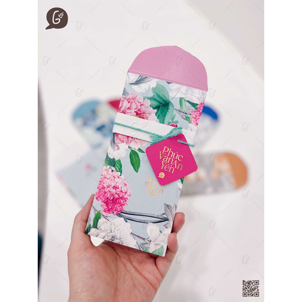 Combo 4 set lì xì Phúc Vinh Khải Hoàn cao cấp Gác xép chất liệu Kraft nhật nhập khẩu họa tiết hoa văn vinatage Tết 2025