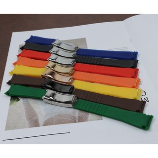 Cho 20mm Daytona Submariner GMT Cao Su Silicone Vòng Tay Kết Hợp Khóa Dây Đeo Đồng Hồ