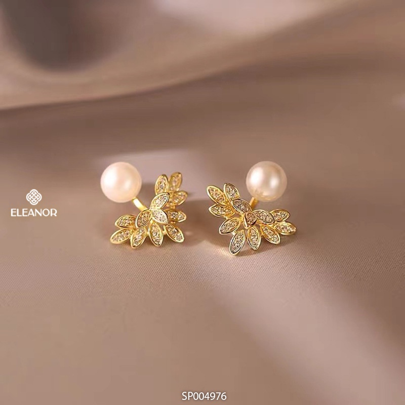 Bông tai nữ chuôi bạc 925 Eleanor Accessories ngọc trai nhân tạo phụ kiện trang sức khuyên tai 4976