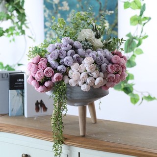 bó 9 cành 27 bông hoa giả cao cấp decor trang trí