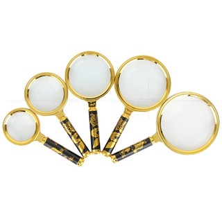 (freeship) Kính lúp phóng đại cầm tay 80mm 10X thiết kế tiện dụng, Kính lúp thân kim loại cán gổ