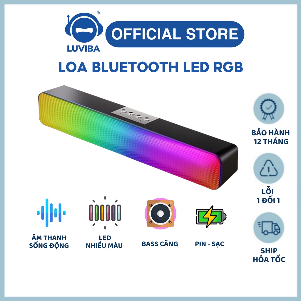 Loa bluetooth không dây có led RGB, âm thanh vòm 3D phiên bản đặc biệt ...