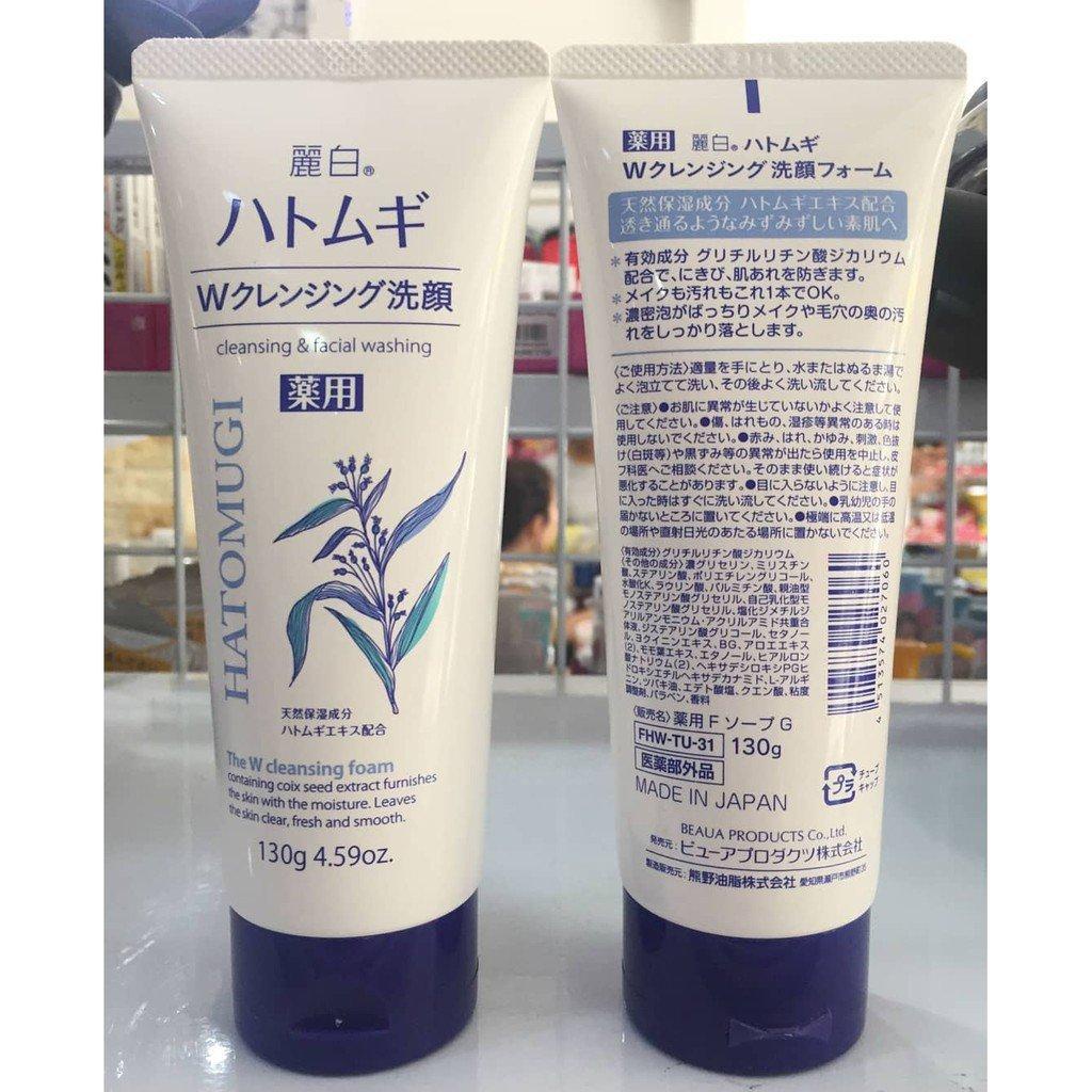 Sữa rửa mặt trắng da Hatomugi chiết xuất ý dĩ 130gr - Nhật
