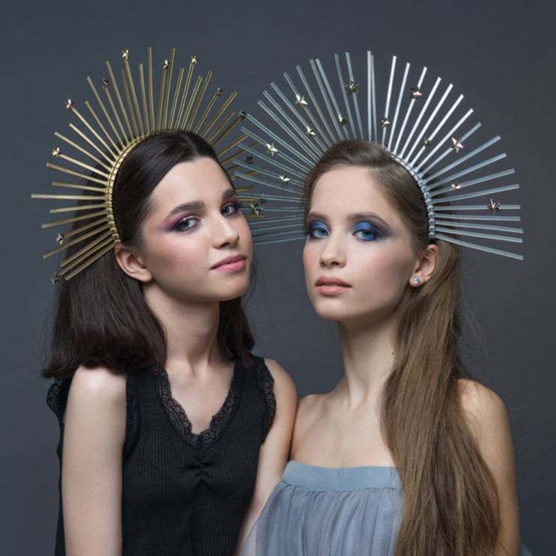 Băng Đô Cài Tóc lolita Hallocrown mary Hallowocrown sunburst Hy Lạp baroque tiara