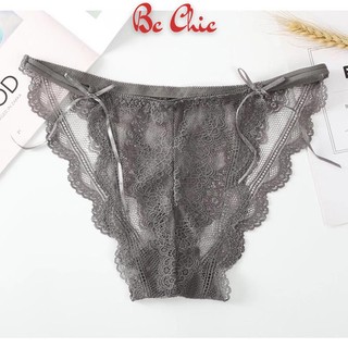 Quần lót nữ quyến rũ cao cấp, quần lót ren đính nơ 2 bên quyến rũ Q 2824  BC_CHIC LINGERIE