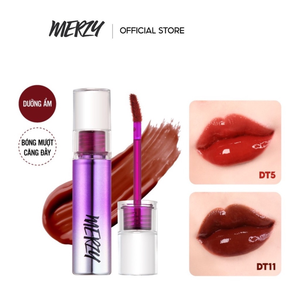 Son tint bóng siêu lì cho đôi môi căng mọng Merzy Aurora Dewy Tint 5.5g