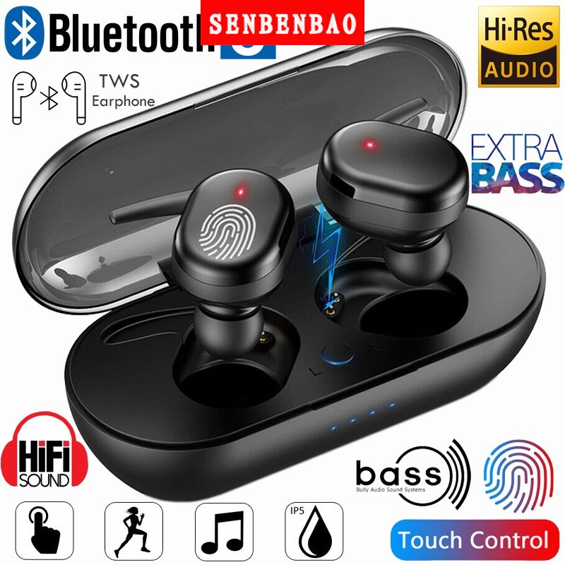 Tai Nghe Bluetooth 5.0 TWS 9D Âm Thanh Nổi Kèm Mic Fon Telinga TWS Y30