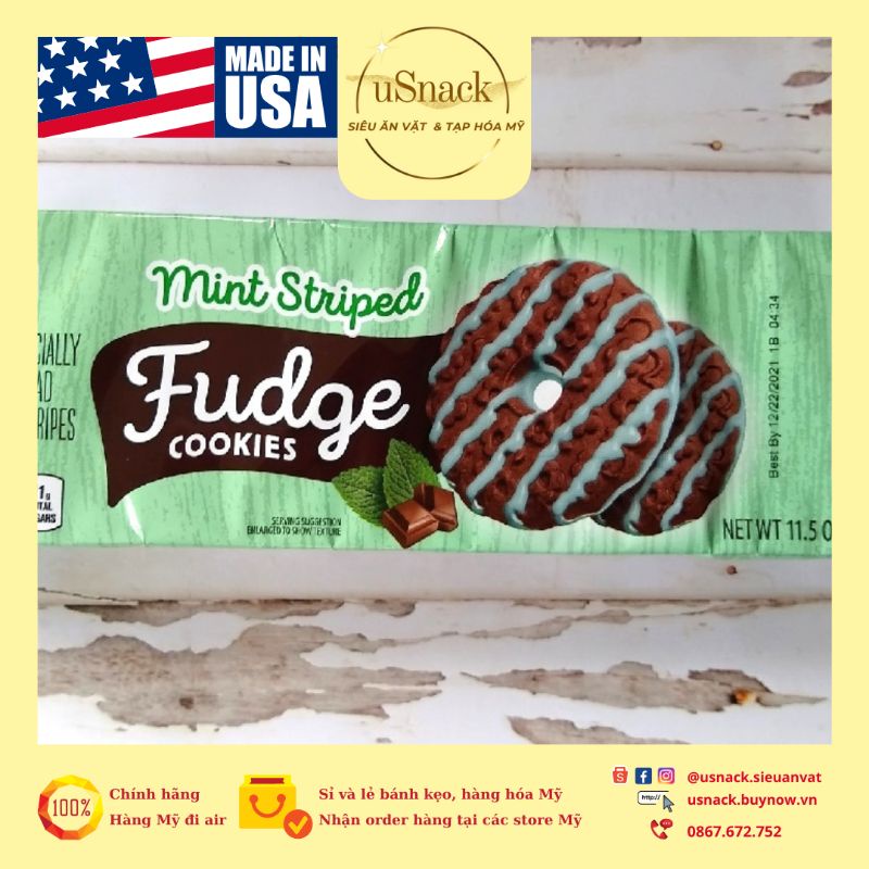 Bentons Mint Striped Fudge Cookies Bánh Quy Bentons Vị Bạc Hà 326g Shopee Việt Nam 1539