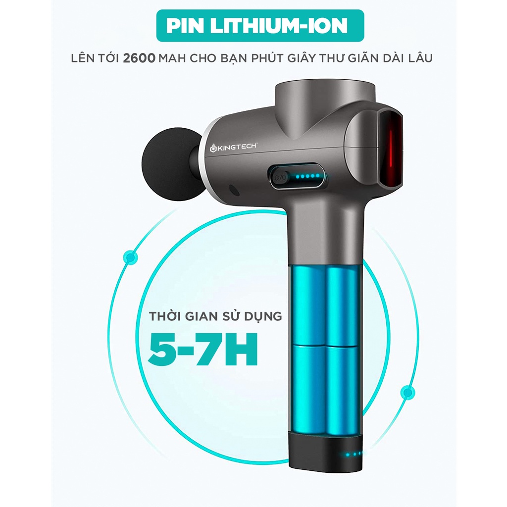 Ảnh Súng Massage Cao Cấp KINGTECH MAX 1 -  Máy Mát xa Chuyên Nghiệp Giúp Giảm Đau, Giãn Cơ Cho Gymer, Runner, Vận Động Viên 4