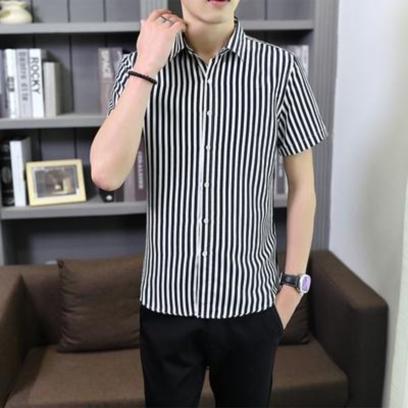 Áo Sơ Mi Nam Tay Ngắn Sọc Dọc Thời Trang Công Sở Mới