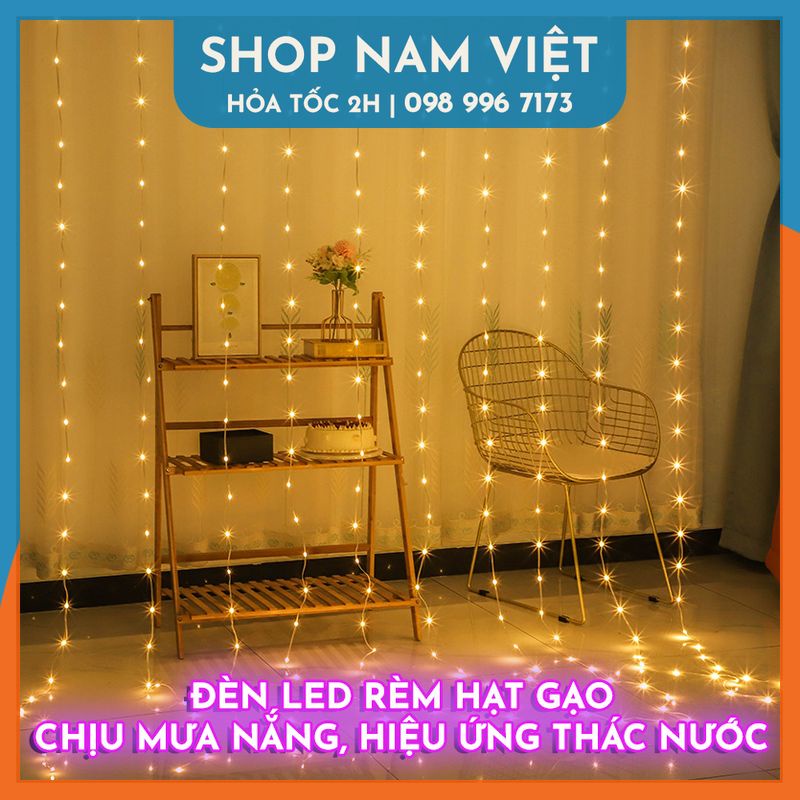 Dây Led Rèm Hạt Gạo Chống Nước, Hiệu Ứng Thác Nước, Trang Trí Ngoài ...