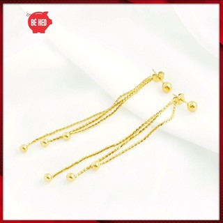 Bông tai titan dài trái tim tua rua - Trang sức Bé Heo BHBT469-2