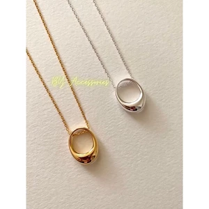 Dây chuyền nữ titan vintage mặt kiểu oval rỗng không gỉ