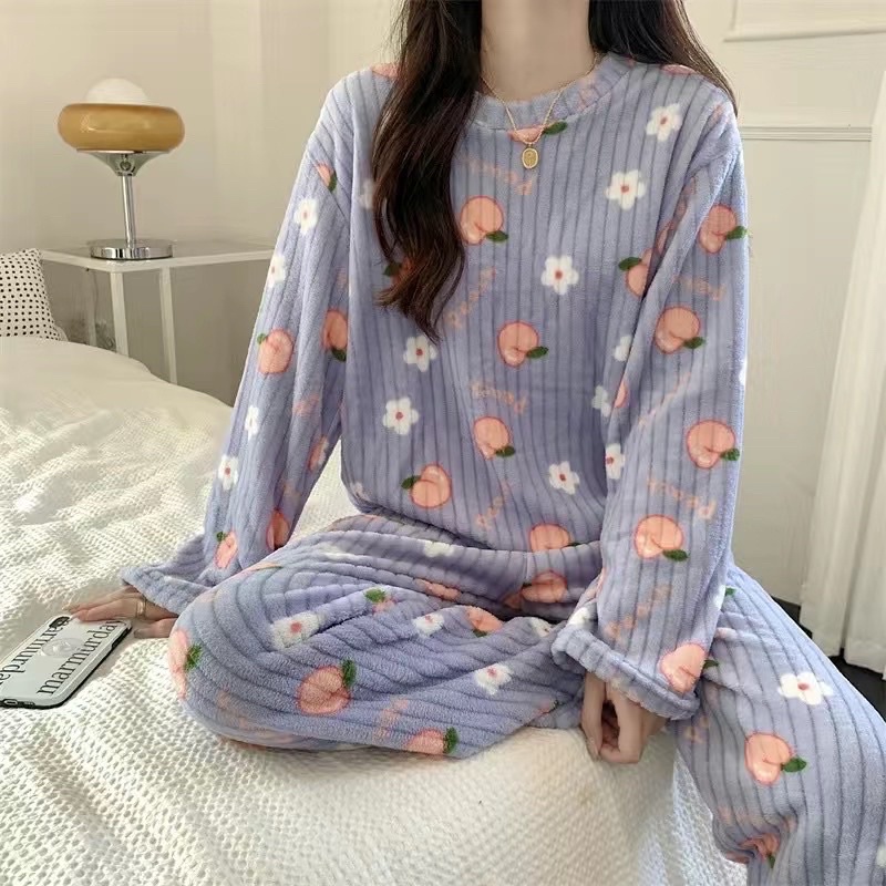 BỘ NGỦ BÔNG HOẠ TIẾT,MẶC MÙA THU ĐÔNG MỀM MỊN