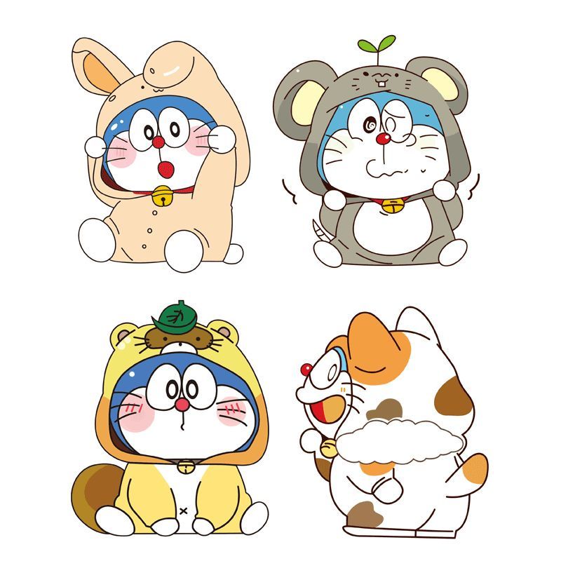 Hl Miếng Dán Trang Trí Xe Hơi / Mô Tô Hình Doraemon Chống Thấm Nước / Trầy Xước